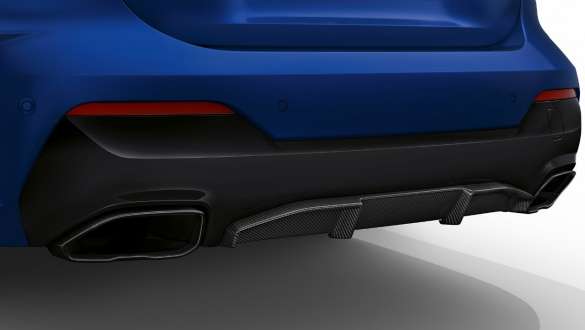 Аэродинамический пакет M, вид сзади BMW M440i xDrive Cabrio G23 2020 BMW M440i xDrive Cabrio G23 2020 "Морозный Синий Портимау металлик" BMW Individual, аэродинамический пакет M, вид сзади крупным планом