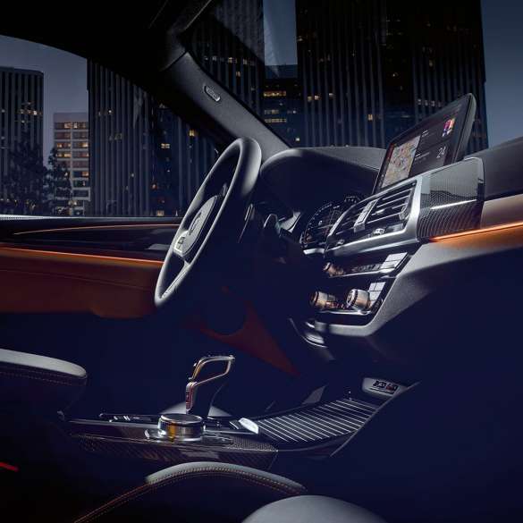 BMW X3 M Competition, exclusive cockpit. BMW X3 M Competition, interior, exclusive cockpit with M Sport seats and M leather steering wheel.
