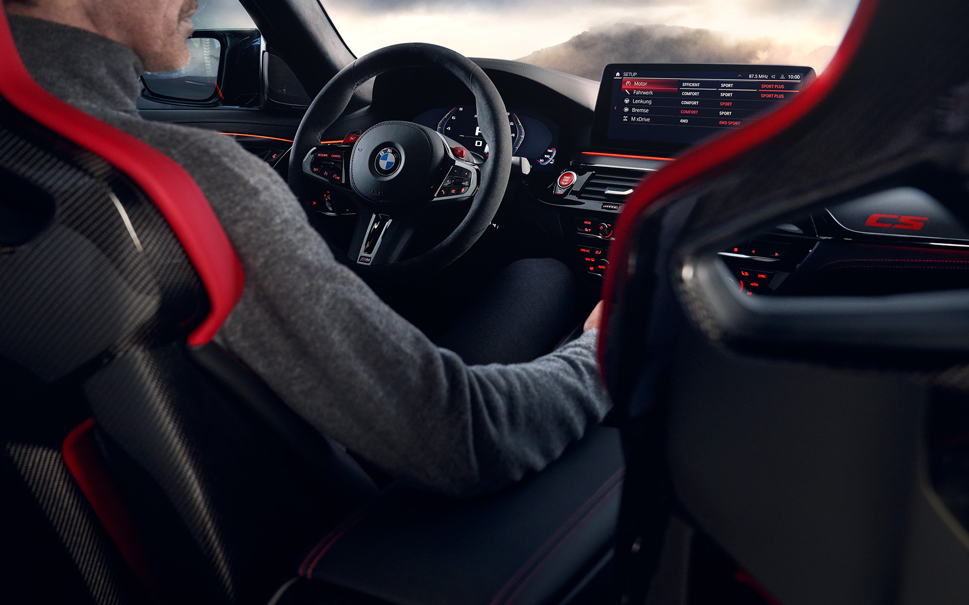 BMW M5 CS F90 2021 interior cockpit with driver