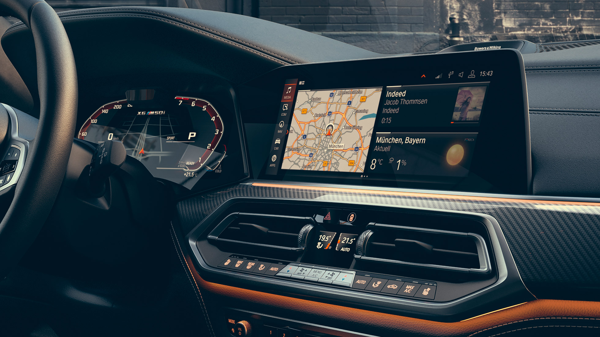 BMW X6 M50i, кабина BMW X6 M50i, кабина, ориентированная на водителя.