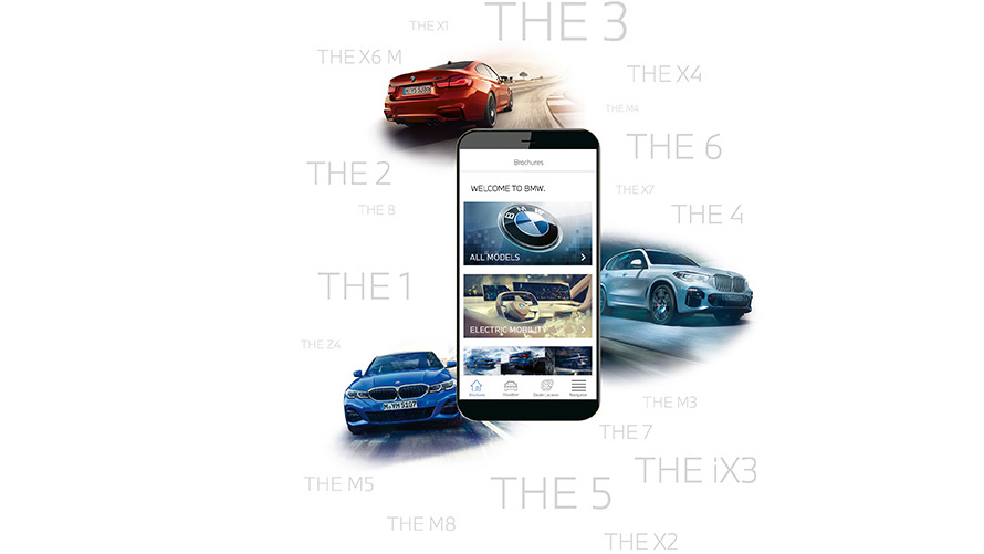 Приложение BMW Brochure Приложение BMW Brochure на смартфоне